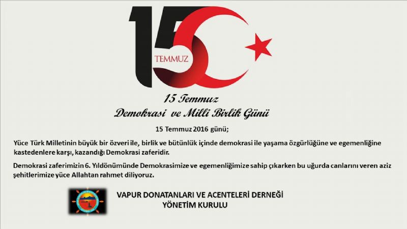  15 TEMMUZ DEMOKRASİ VE MİLLİ BİRLİK GÜNÜ 1